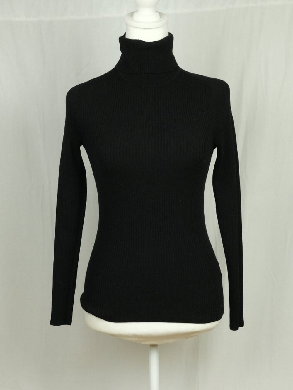 Everlane Ribbed Turtleneck Sweater Knit Black Size S Minimalist Fashion